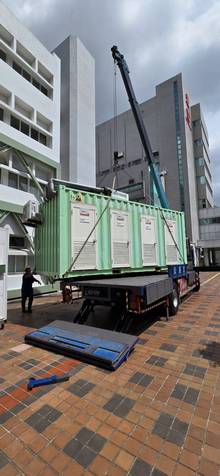 台南市新市自來水廠公司吊掛發電機