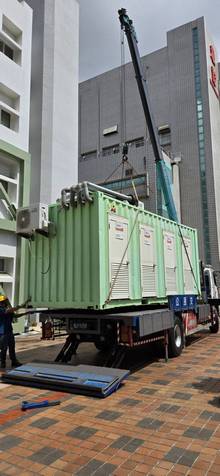 台南市新市自來水廠公司吊掛發電機