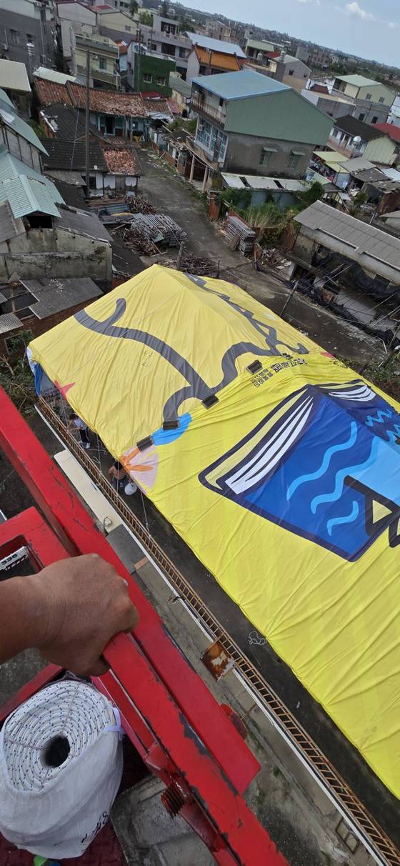 白河區屋頂因風災破損帆布覆蓋保護工程