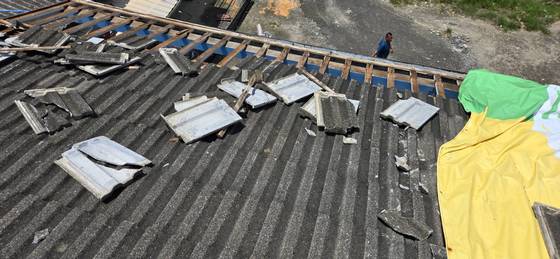 白河區屋頂因風災破損帆布覆蓋保護工程